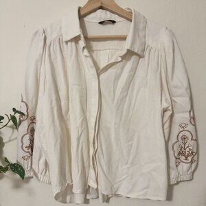 🌼 A. Collection White Embroidered Blouse 🌼